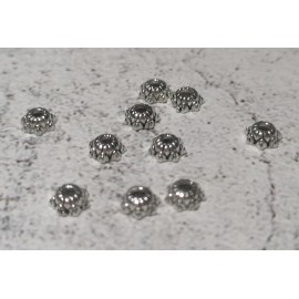 Kicsi gyöngykupak - antikolt ezüst - 10db/csomag